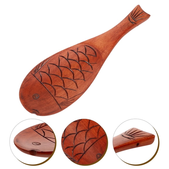 PENIKOKO Rice Paddle Dark Red Wooden 1Pcs 7.9x2.6x0.8In