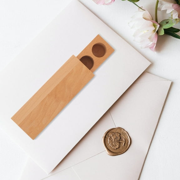 WHAMVOX Wood Stamp Storage Box for Calligraphy Inkpads with Ample Capacity and Versatile Storage Beige