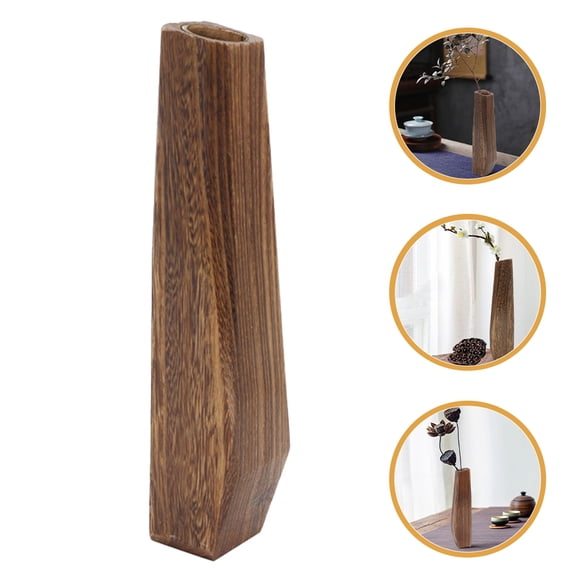 WHAMVOX Wood Vases Small Unique for Flowers Home Decor Office Coffee