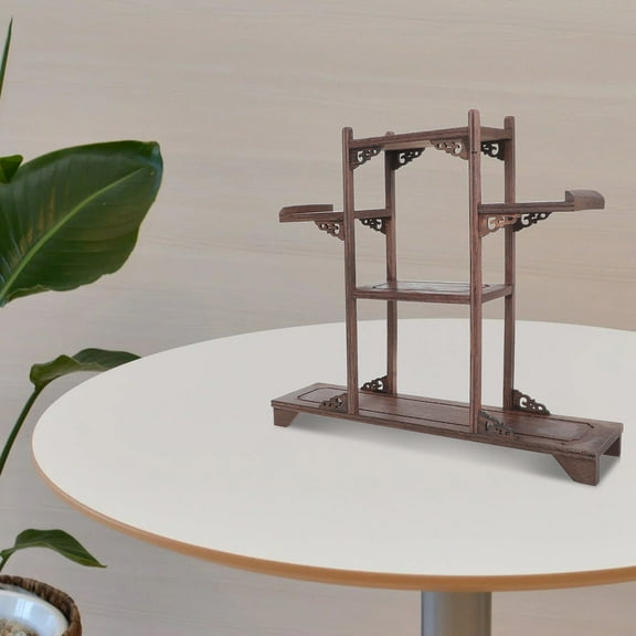 WHAMVOX Wooden Antique Displaying Shelf Curio Display Stand Antique Storage Stand