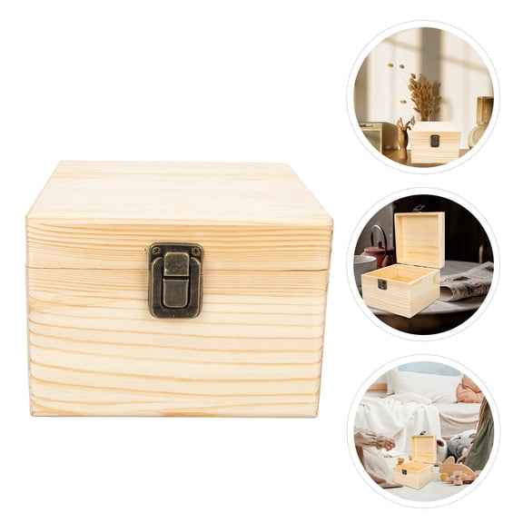 HOOWIFFY Wood Wedding Card Box Wooden Box Khaki 1Pack For Wood Wedding Card Box