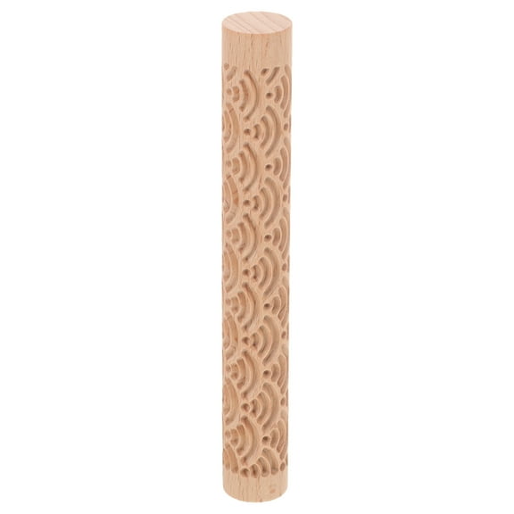 WHAMVOX Wooden Clay Texture Roller Embossed Rolling Pin for DIY Crafting Assorted Color