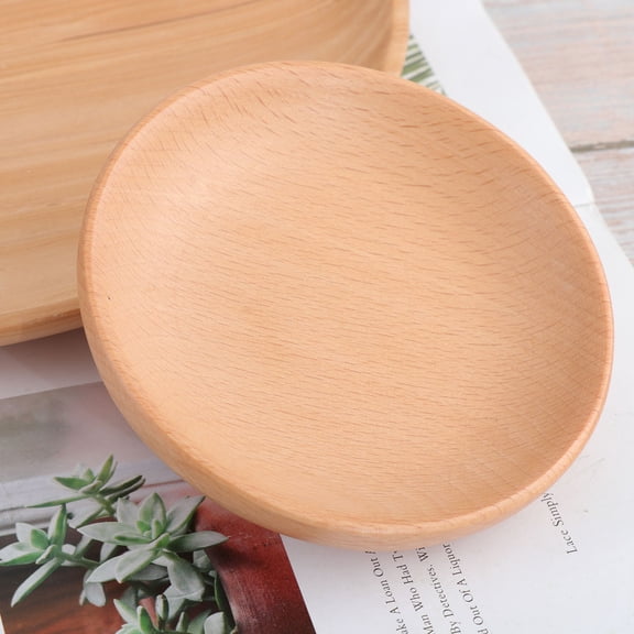 WHAMVOX  Wooden Dessert Plate Dinner Serving Appetizer Dish Dinnerware Tray Decorative Trays