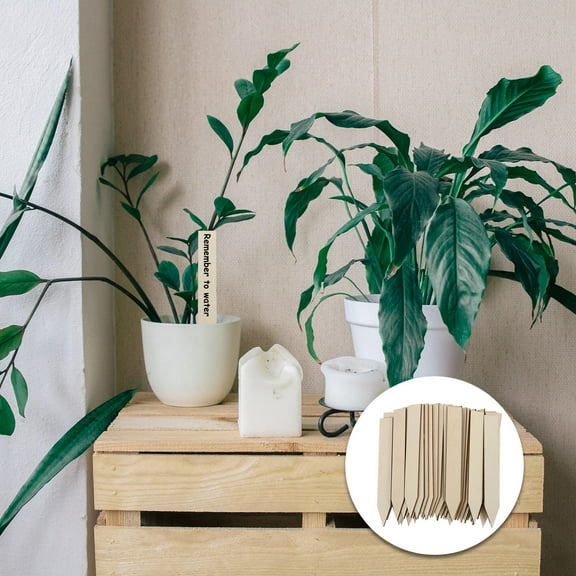 DECORNIJIA Garden Plants Stakes Tags Plant Labels Beige Composite Material 50Pcs