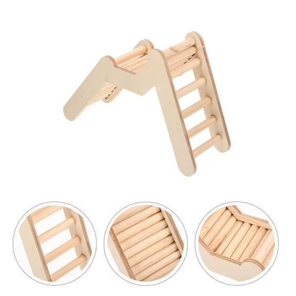 WHAMVOX Wooden Hamster Ladder for Pet Use Light Yellow Natural Durable Easy to Clean 5.9 Inches