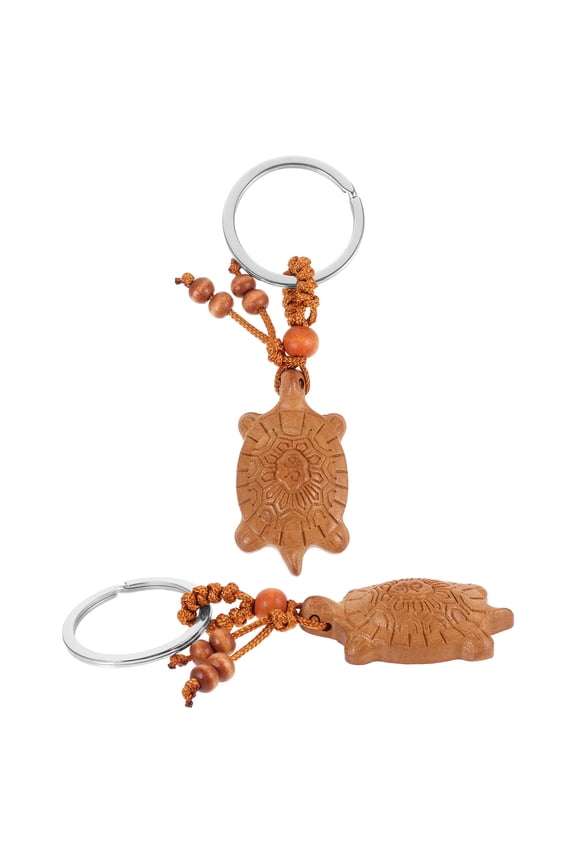 Wooden Keyring Aesthetic Accessories 2Pcs for Backpacks and Car Keys Traditional Design