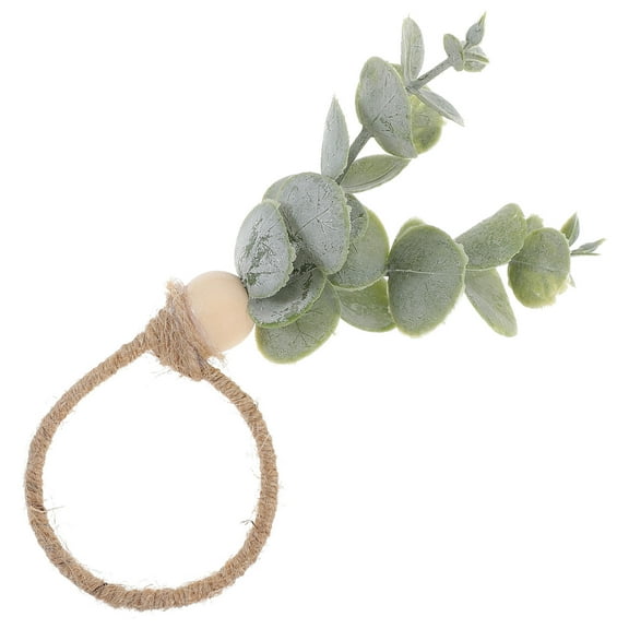 WHAMVOX Wooden Napkin Rings with Rope and Beads for Decoration Use Multi Color 3.5 Inches Wide