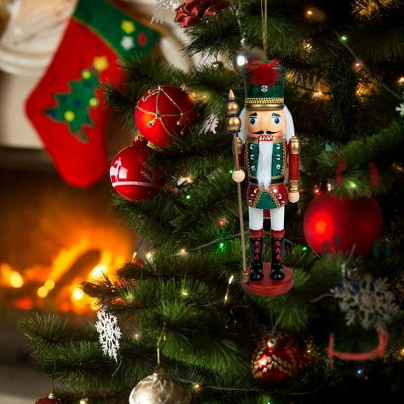 KAJNBN Festive Collectible Nutcracker Wooden Green Hat For Family 1Pack 14 Inches