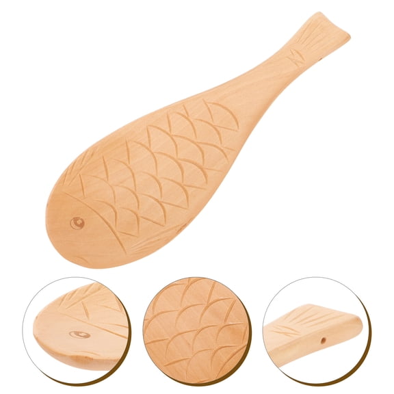 SEWCHICS Fish Shaped Wooden Spoon for Cooking, Stirring, and Serving Rice in Kitchen and Dining