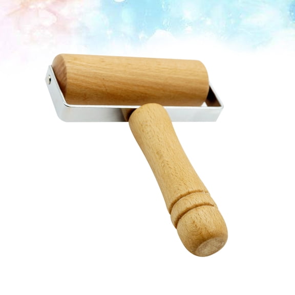 WHAMVOX Wooden Rolling Pin Light Brown Synthetic Material EcoFriendly Kitchen Utensil for Home Use 15 in