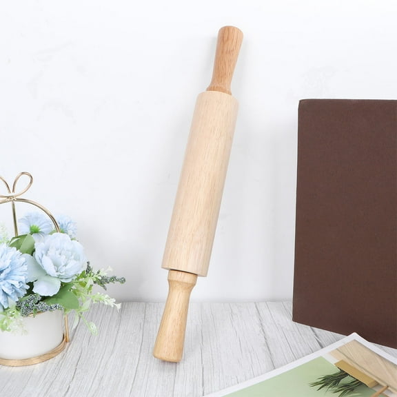 FESTFENDS Dough Rolling Rubber Wood Roller Pin for Home Use in Bakeries 1Set