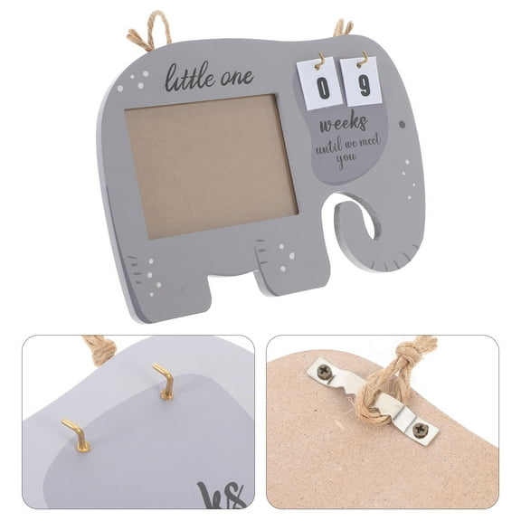 WHAMVOX Wooden Sonogram Photo Frame for Light Grey 4x6 Nursery Decoration