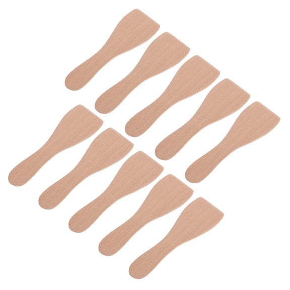 WHAMVOX Wooden Spatulas for Cooking 10Pcs Comfortable Handle Straight Shape