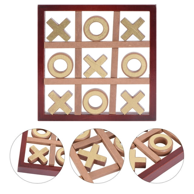 WHAMVOX Wooden Toy Strategy Board Game for Kids, Educational Interactive Plaything in Brown, Compact Design, Plastic