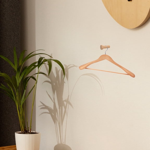 WHAMVOX Wooden Wall hooks for Home Use Beige Modern Minimalist Design with Natural Aesthetic 6 Pieces