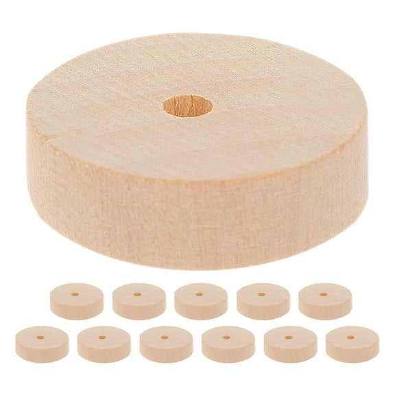 WHAMVOX Wooden Wheels Toy Accessories for DIY Crafts with Sophisticated Design and Stable 12pcs Beige
