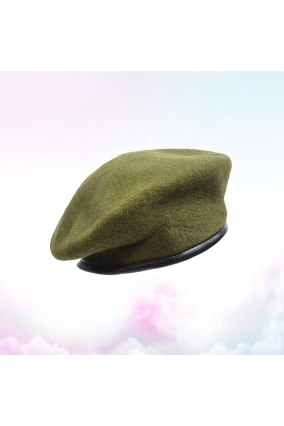 Beanie Hats For Women Beret Hat Wool Army Green 1Set