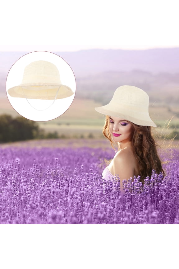 Woven Bucket Hat Mesh Stylish Large Brim Woman Miss