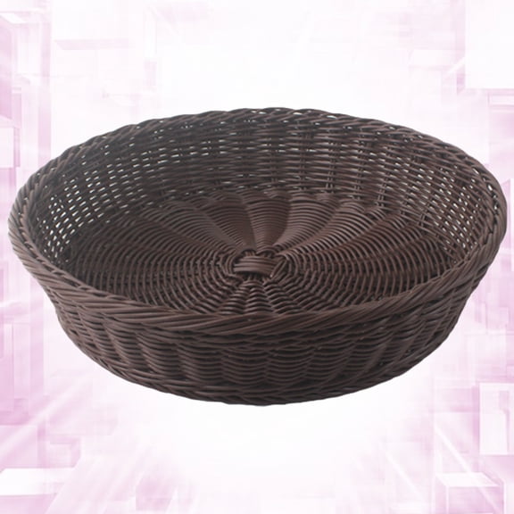 DECORNIJIA Woven Storage Basket Dark Brown 1Pc Rattan Living Room Use