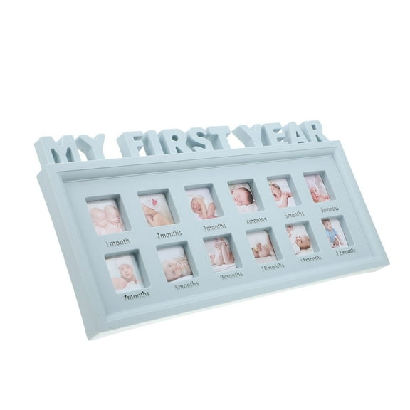 WHAMVOX Year Growth Memorial Photo Frame Baby Photo Frame Mother Newborn 41x21cm Blue