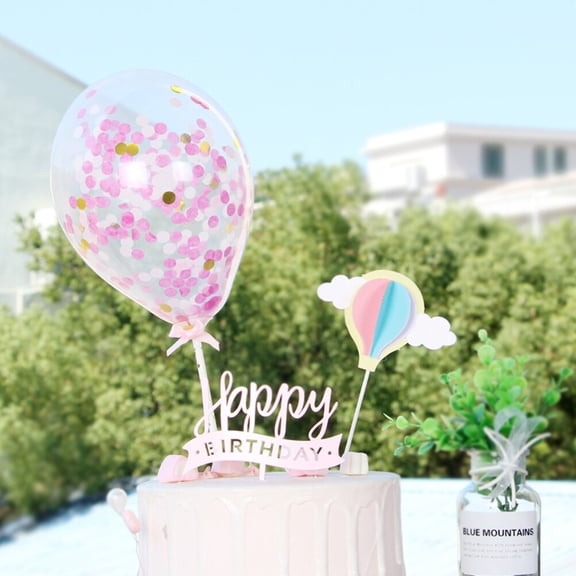 WHAMVOX Yellow 3D Paper Balloon Card for Cake Decor Perfect Party Decoration with Romantic Atmosphere