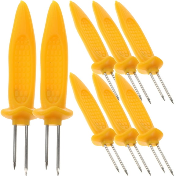 WHAMVOX Yellow Corn Forks with Stainless for Grilling 12 Pieces