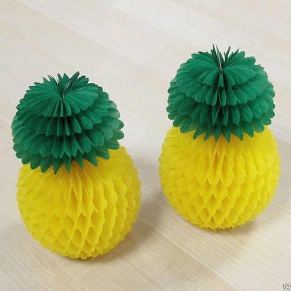 WHAMVOX Yellow Pineapple Honeycomb for Tropical Theme Birthday or Baby Shower 20cm