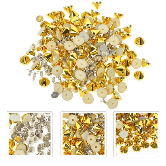 WHAMVOX Yellow Plastic Rivet Kit for DIY Crafts Clothing and Accessories 100Pcs Unique Shape Design