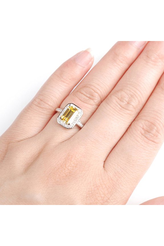 WHAMVOX Yellow Rhinestone Adjustable Open for Women, Pre-Engagement Fashion Accessory