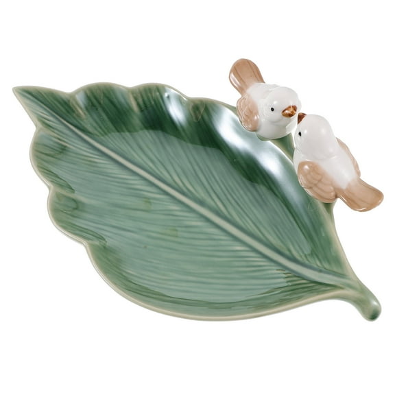 WHAMVOX for Green Leaf Bird Plate Practical Home Decor Versatile Tray