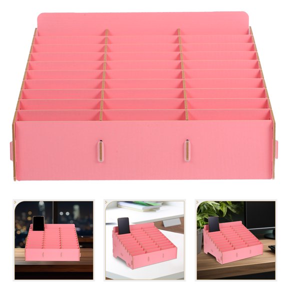 WHAMVOX with Pocket Mobile Phone Storage Box Work 32.50X23.50X18.50CM Pink