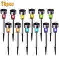thumbnail image 1 of PUCACHI 12 Pack Outdoor Solar Lights Solar Landscape Lights, Stainless Steel LED Outdoor Lighting, Waterproof Garden Lights for Walkway, Terrace, Multicolor, 1 of 10
