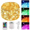thumbnail image 1 of WHATOOK Christmas Fairy Lights, String Lights Battery Operated & USB Plug-in 39ft 120 LED 16 Color Changing with Remote Timer, Waterproof 3AA Battery and USB Powered LED Twinkle Lights, 1 of 6