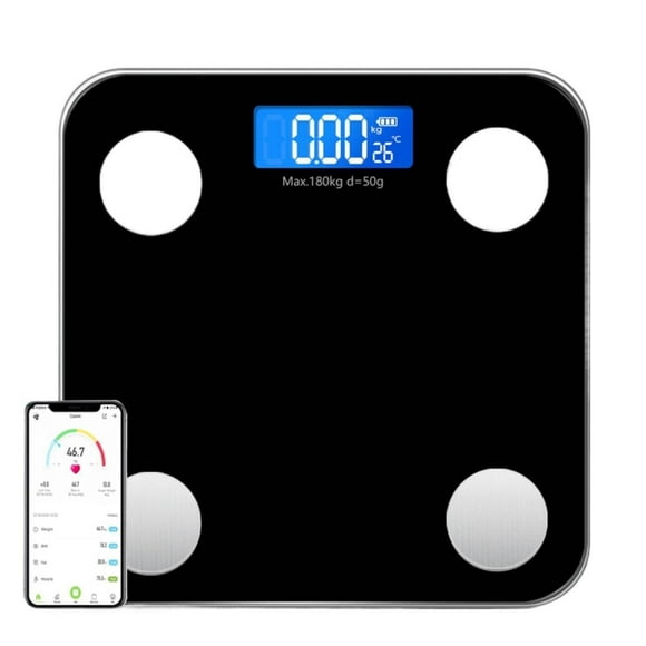 PUCACHI Smart Weight Scale, FSA HSA Compliant, BMI Weighing Bluetooth Body Fat Scale, Body Composition Monitoring Health Analyzer (Black)