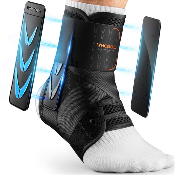 Whcool Stabilizing Ankle Brace, Breathable Compression Wrap for Sports, Running & Gym, Unisex Guard,Single