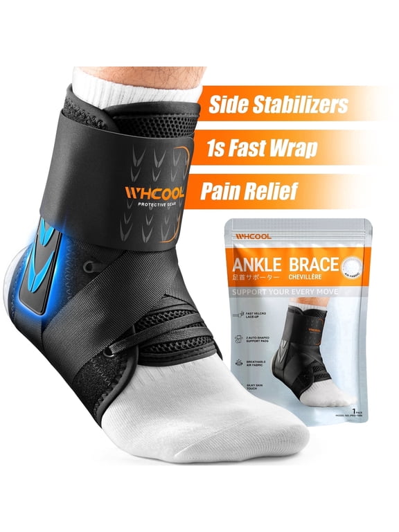 Compression Ankle Brace, Medical Grade Support for Sprains & Swelling, Comfortable All-Day Wear,Single