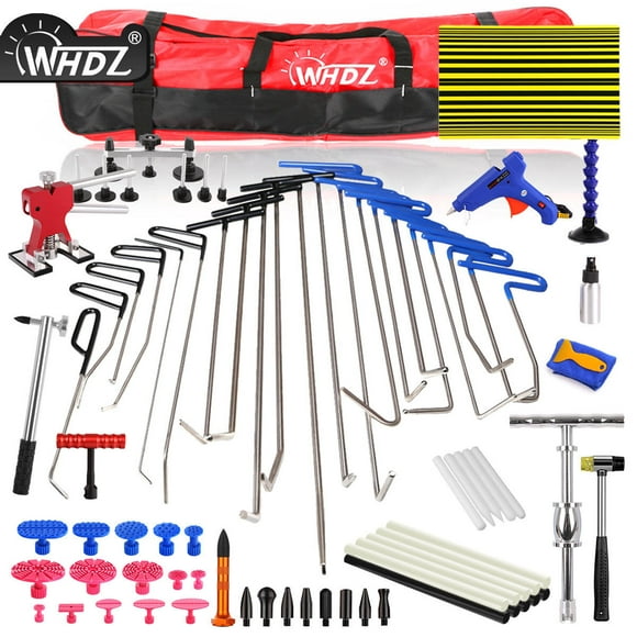 WHDZ 85Pcs Car Paintless Dent Repair Tool Push Rods Hail Puller Lifter Hammer