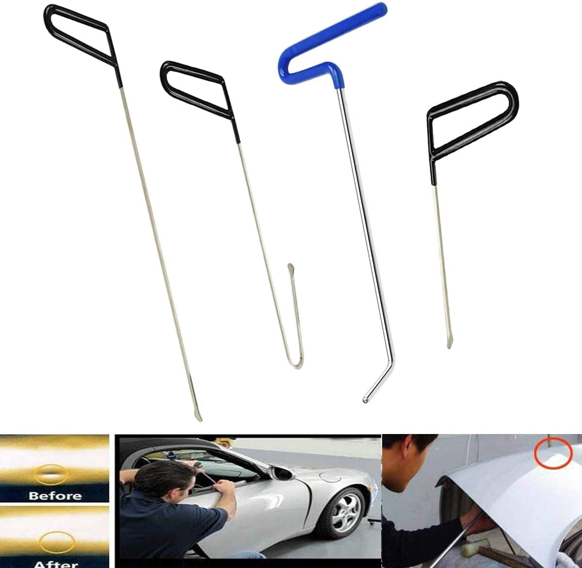 4-Piece PDR Puller Rod Kit For Paintless Dent Repair – WHDZ Hail Damage Push & Pull Tools