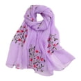 thumbnail image 1 of WHEANG 2026 New Flower Embroidery Scarf for Women Fashion Soft Silk Beach Sunscreen Scarf Wrap Travel-Friendly Summer Scarf Wrap Shawl for Women(Color Light Violet One Size) Summer Sales Under $2, 1 of 3
