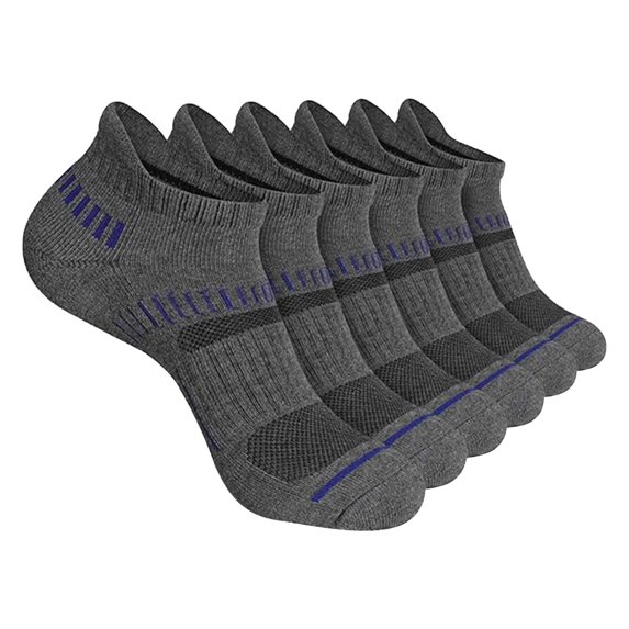 WHEANG 6 PC Breathable Mesh Crew Socks for Women Men Ankle Socks Low Cut Short Socks Soft Comfortable Sweat-Wicking Sports Socks Daily Wear Non-Slip Running Socks(Gray) 2026 Sales Under $1