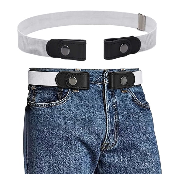 WHEANG No Buckle Elastic Belt for Men Women Lazy Belt Adjustable Comfort Belt Stretch Men's Belts Solid Color No-hole Belt to Jeans Khaki Outfits Classic Buckleless Belt One Size
