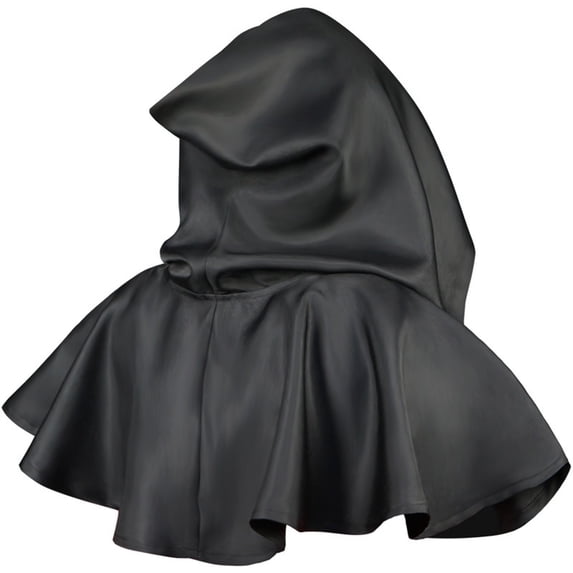 WHEANG Cape Adult Halloween Medieval Cloak with Hood Witch Wizard Cape Hooded Cape Accessory for Party Fancy Dress Events One Size Black