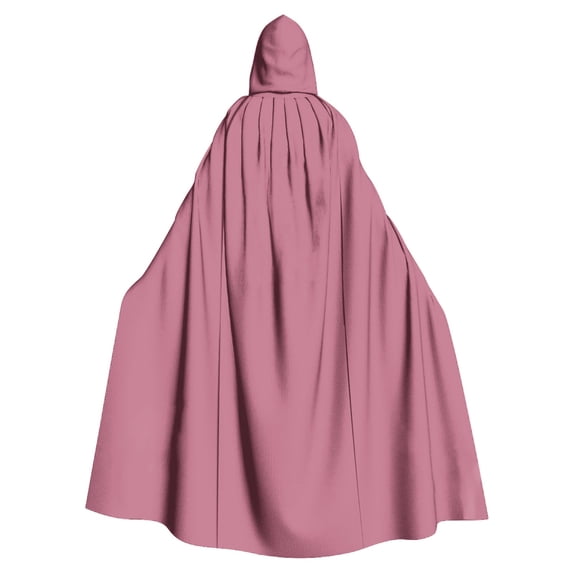 WHEANG Cape Shawl Adult Halloween Hooded Cloak Lightweight Party Solid Color Cape Shawl Accessory for Halloween Dress Up Daily Layering L Pink