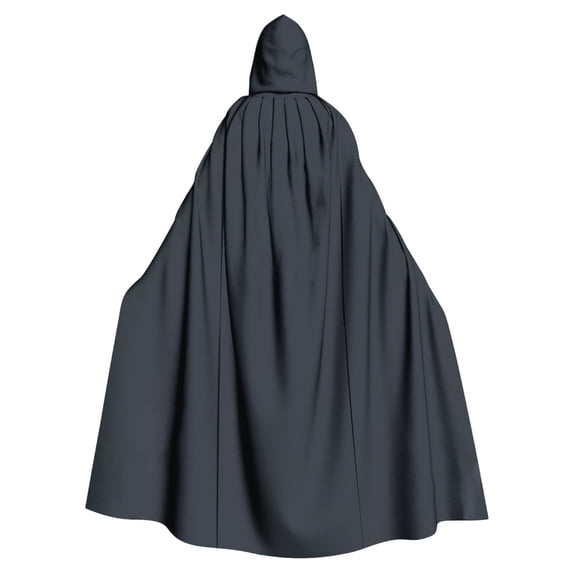 WHEANG Cape Shawl Adult Halloween Hooded Cloak Lightweight Party Solid Color Cape Shawl Accessory for Halloween Dress Up Daily Layering S Gray