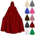 thumbnail image 1 of WHEANG Cape Shawl Adult Halloween Hooded Cloak Lightweight Party Solid Color Cape Shawl Accessory for Halloween Dress Up Daily Layering S Red, 1 of 5
