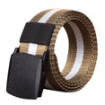 thumbnail image 1 of WHEANG Classic Belt for Men All-Day Comfortable Stretch Extra Long 140CM Belt Men Adjustable Buckle Long Canvas Nylon Waist Web Belt Waistband Elastic Belt(Color Brown ), 1 of 2