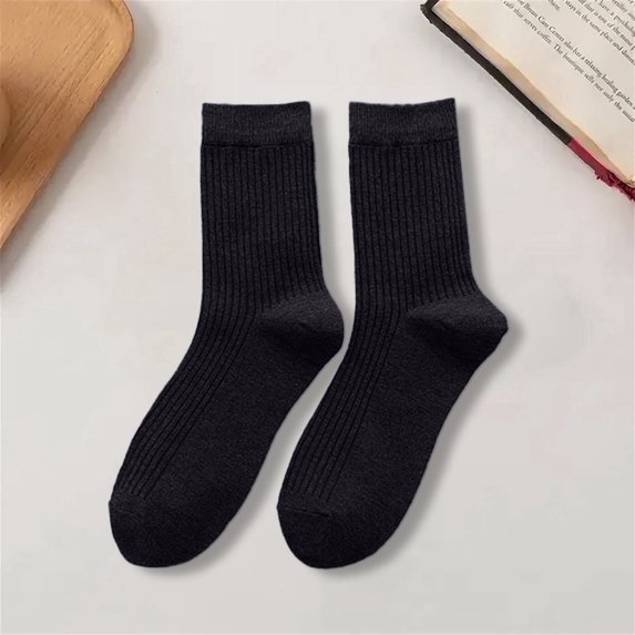 WHEANG Classic Crew Socks for Women Men Solid Color Casual Business Crew Dress Socks Middle Breathable Tube Crew Socks Absorbing Everyday Short Socks Comfortable Crew Socks Black One Size