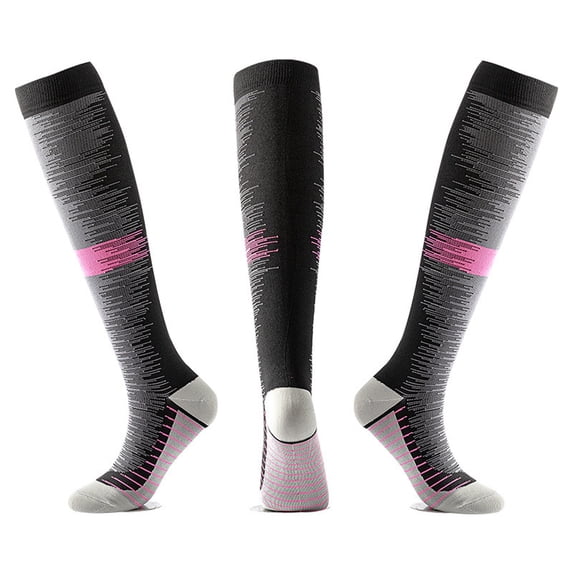 WHEANG Compression Socks for Men Women Soft Delicate Sports Socks Elasticity Anti Slip Socks Sweat Absorbing Running Athletic Socks Over-the-Calf Compression Summer Socks Pink Summer Sales Under $2