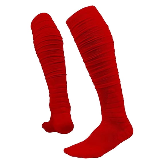 WHEANG Compression Socks for Women Knee High Athletic Socks Solid Striped Baseball Socks Soccer Uniform Socks Cushioned Sports Socks for Men Women Team Game Training(Red L) Summer Sales Under $2