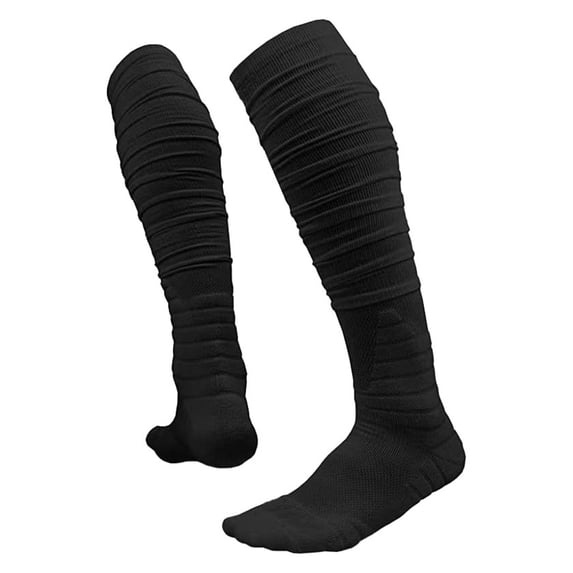 WHEANG Compression Socks for Women Knee High Athletic Socks Solid Striped Baseball Socks Soccer Uniform Socks Cushioned Sports Socks for Men Women Team Game Training(Black L) Summer Sales Under $2